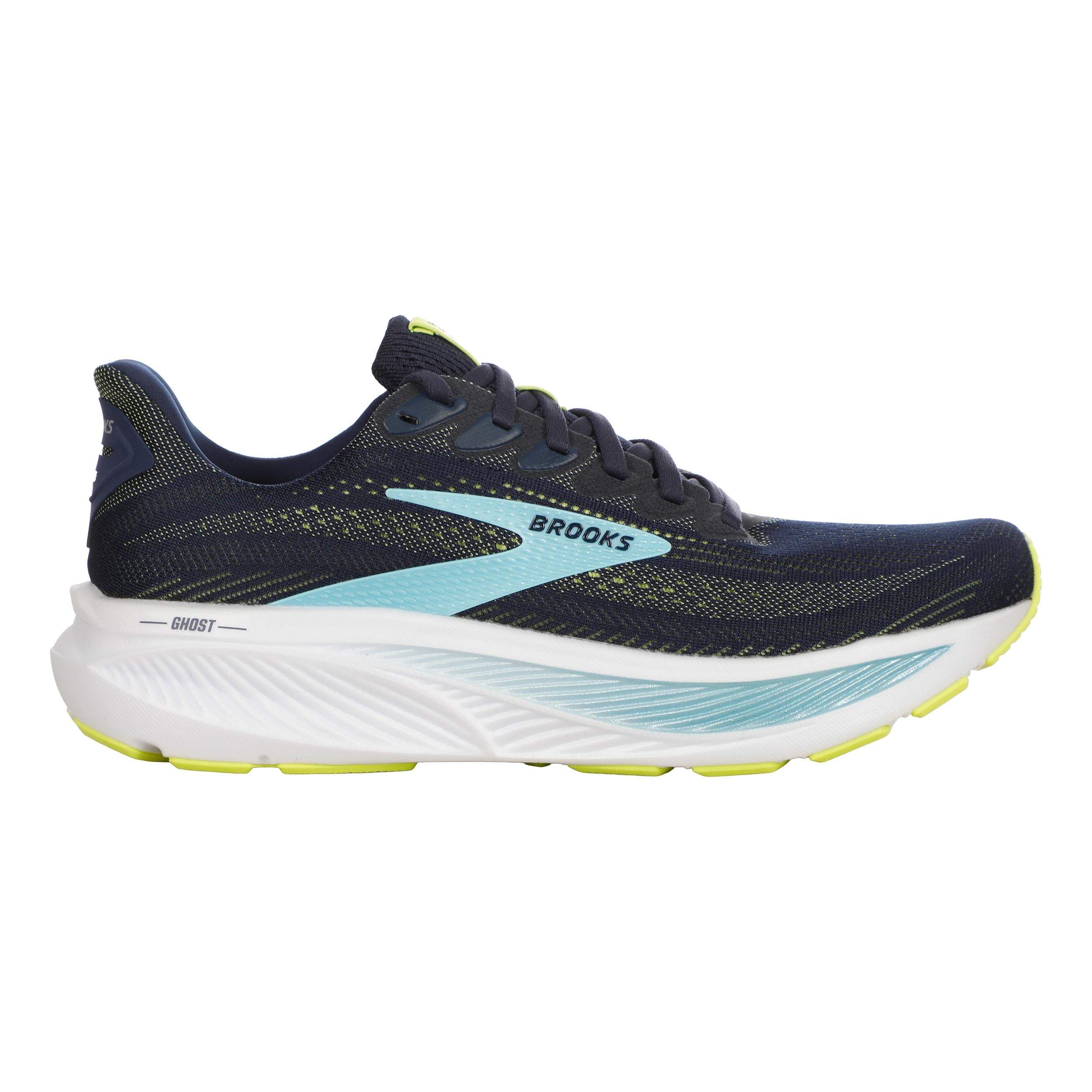 Brooks Ghost 17 Scarpe neutrali Uomini - blu scuro, lime
