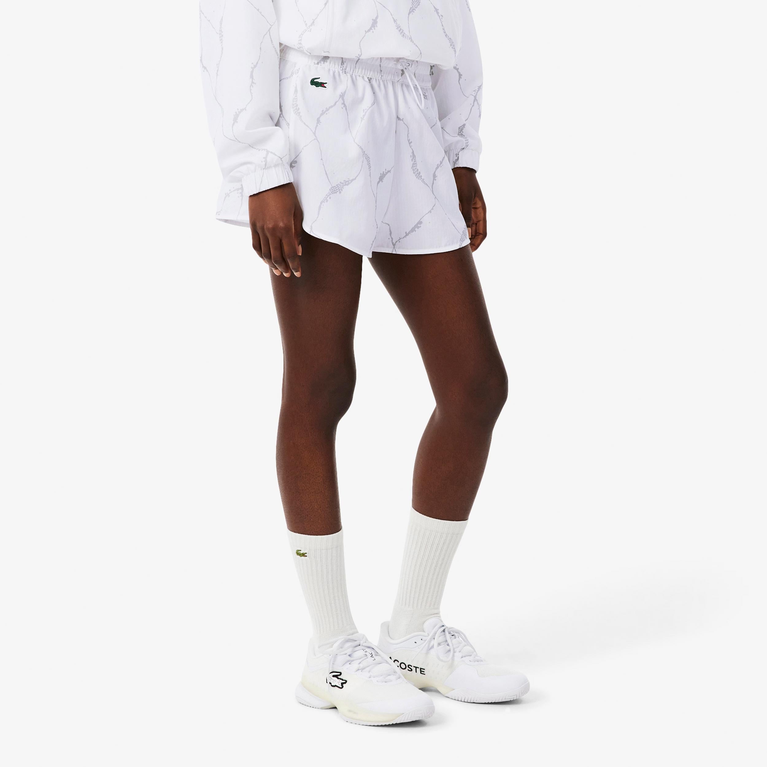 Lacoste Shorts Femmes - blanc, bleu gris