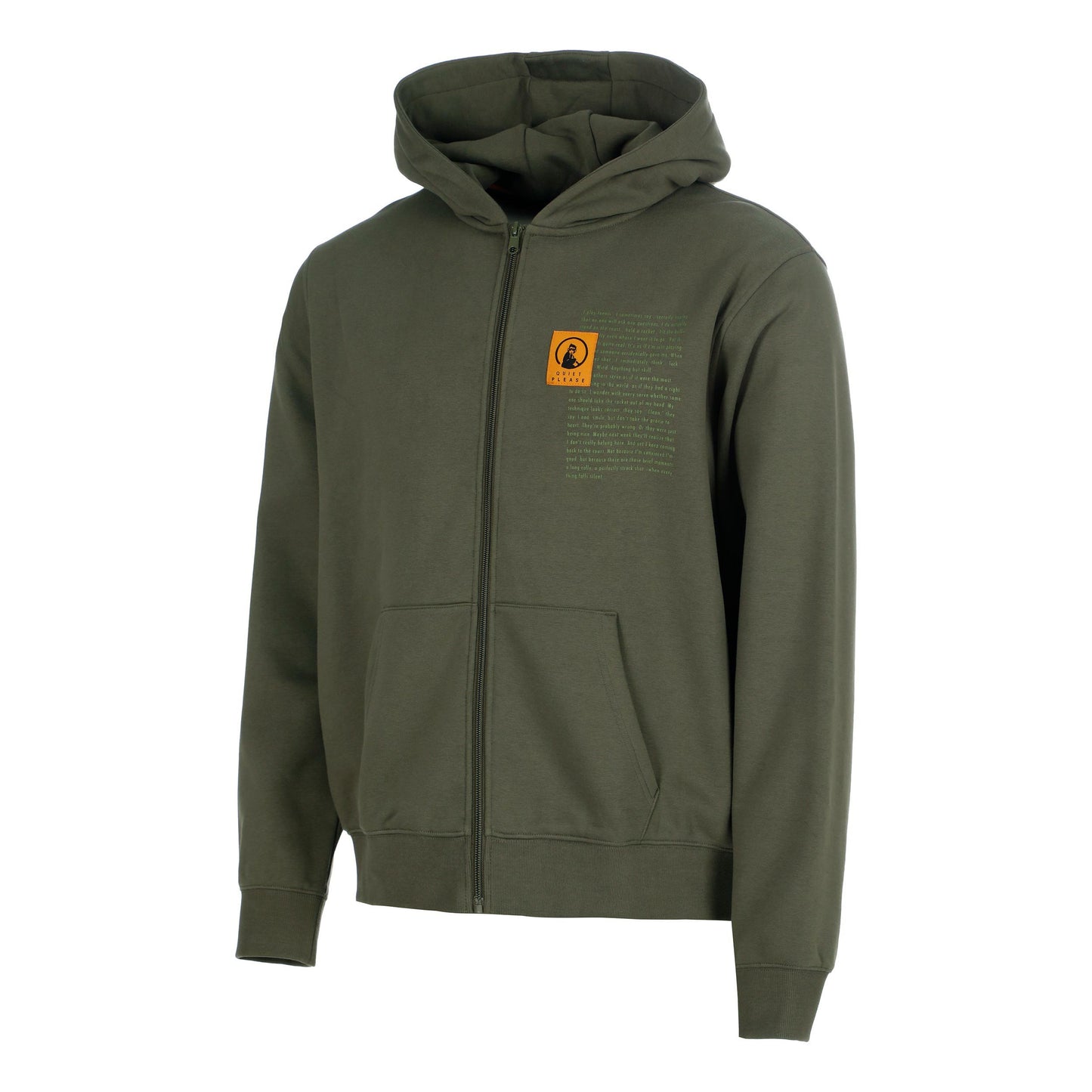 Quiet Please Thoughts Patch Loose Fit Felpa Uomini - verde scuro