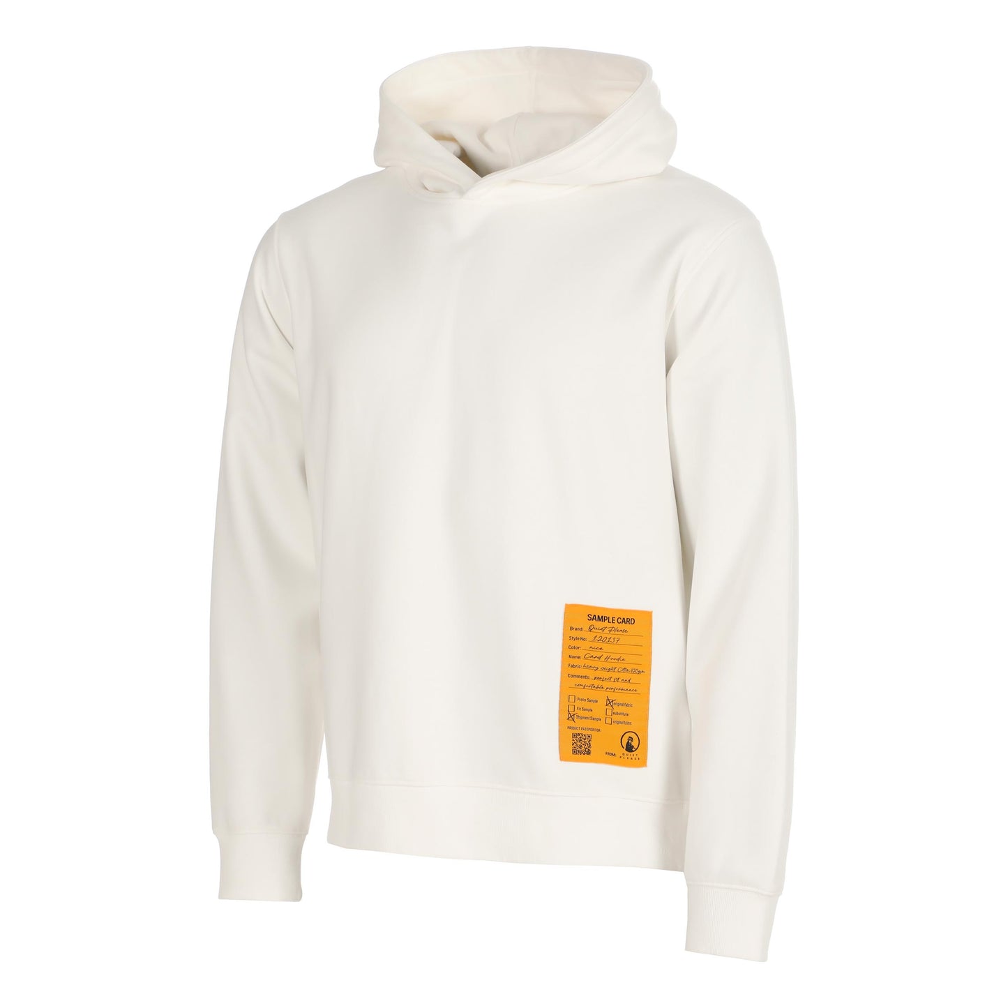 Quiet Please Sample Card Loose Fit Sweat à capuche Hommes - crème