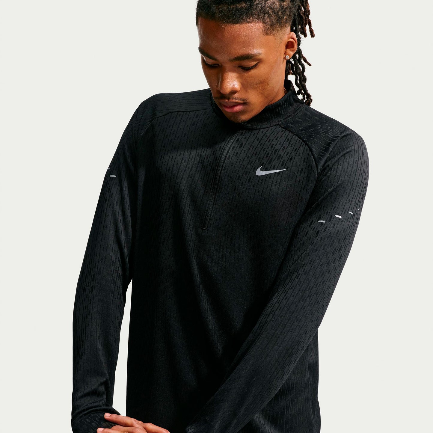 Nike Stride  Camicia da corsa Uomini - nero, argento