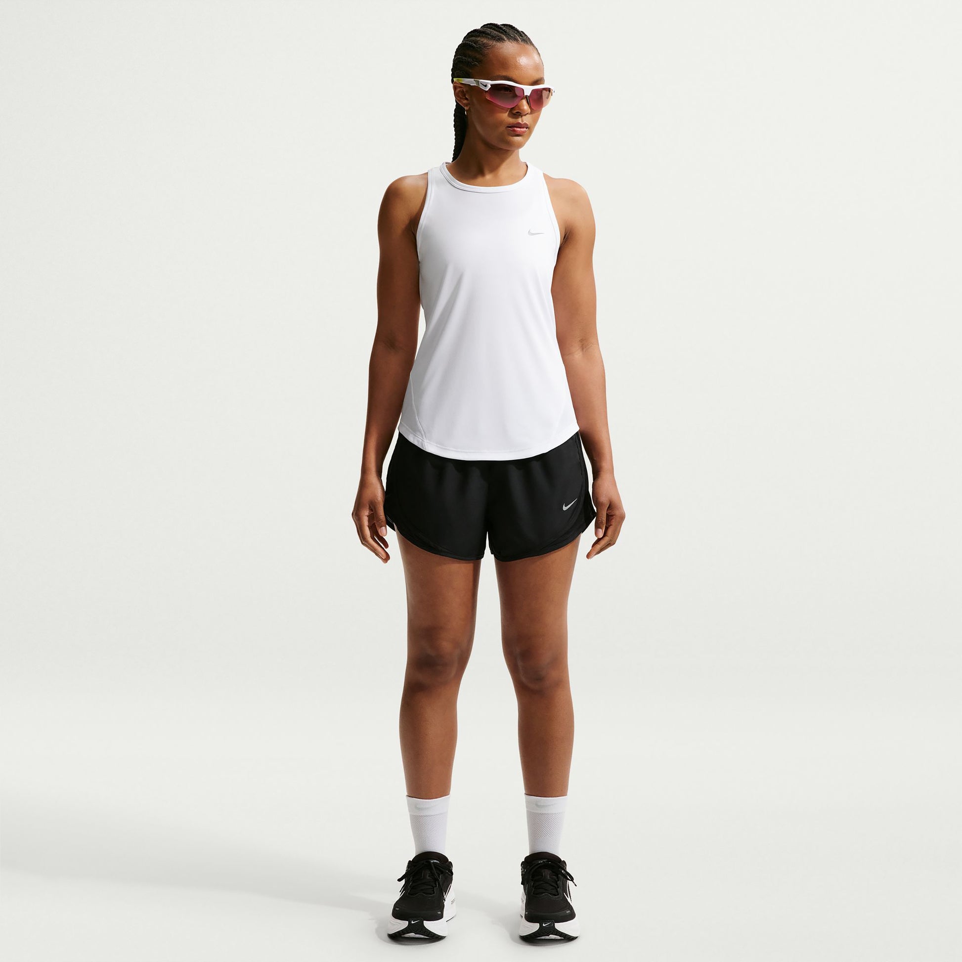 Nike Tempo  Camicia da corsa Donna - bianco, argento