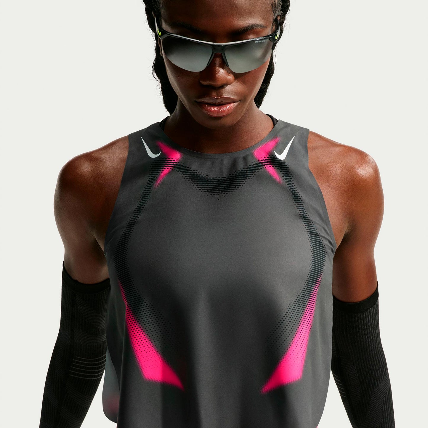 Nike AeroSwift  Camicia da corsa Donna - grigio, rosa