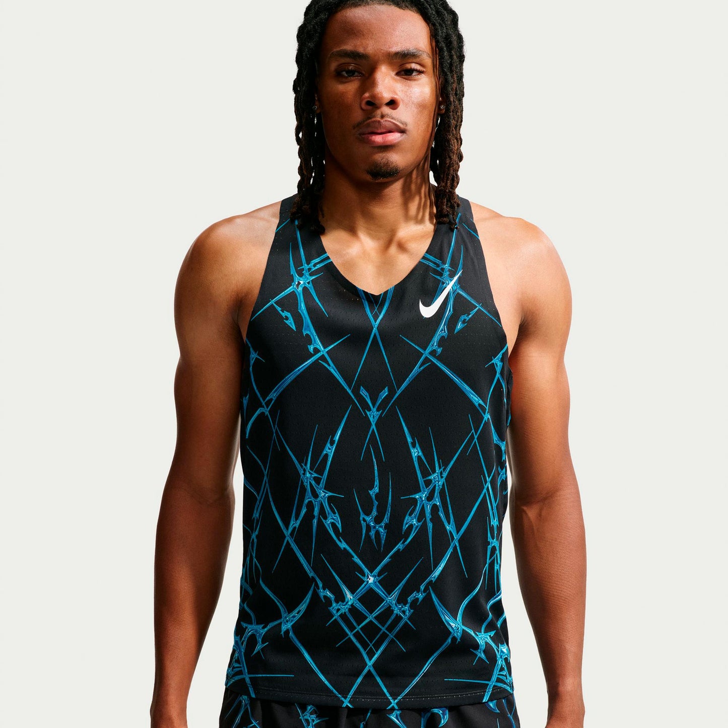 Nike AeroSwift  Camicia da corsa Uomini - nero, bianco