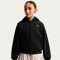 Oversized Fleece Full-Zip Felpa Ragazze - nero