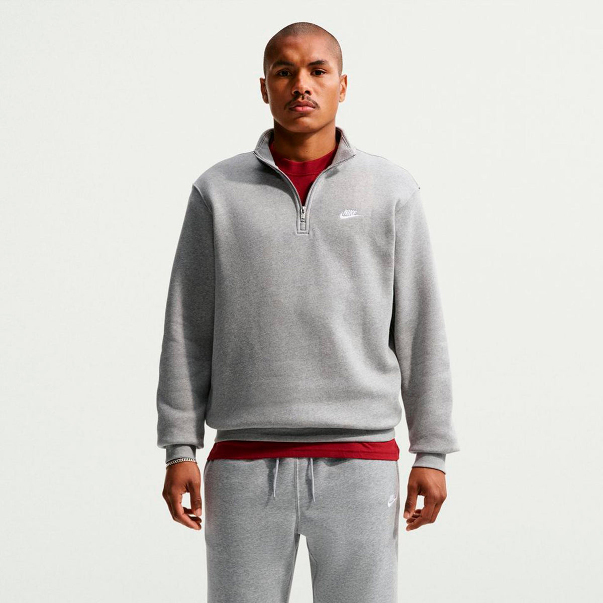 Nike 1/2-Zip Fleece Sweat-shirt Hommes - gris