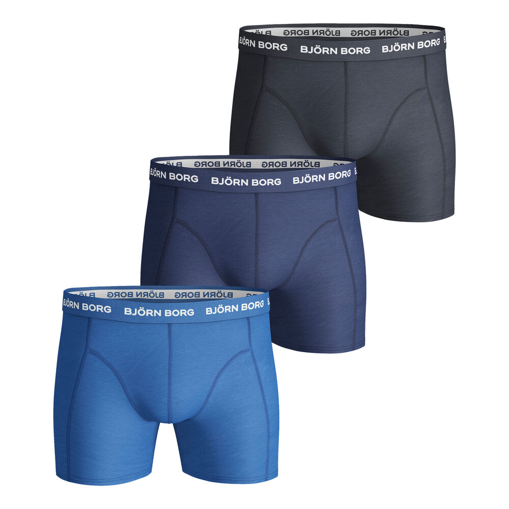 Björn Borg Noos Solids Boxer Short 3Er Pack Herren - Blau, Dunkelblau