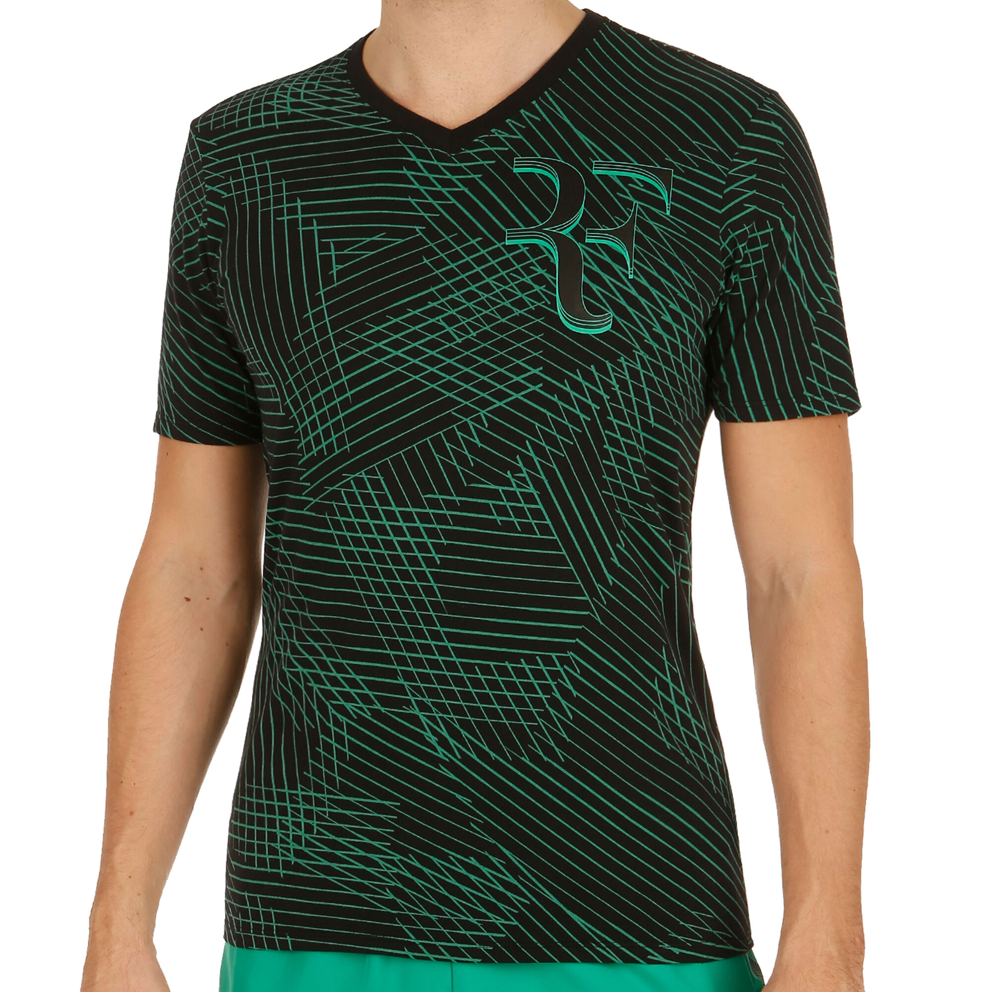 Nike Roger Federer AOP T-Shirt Herren - Schwarz, Grün ...