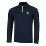 Wild Big Serve 1/4 Zip Longsleeve Herren-Dunkelblau,Neongr&uuml;n