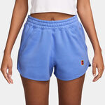Nike Bekleidung Nike Court Heritage Fleece Mid Rise Shorts Damen-Blau