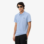 Lacoste Bekleidung Lacoste Ribbed Collar Polo Herren - blaugrau, wei&szlig;