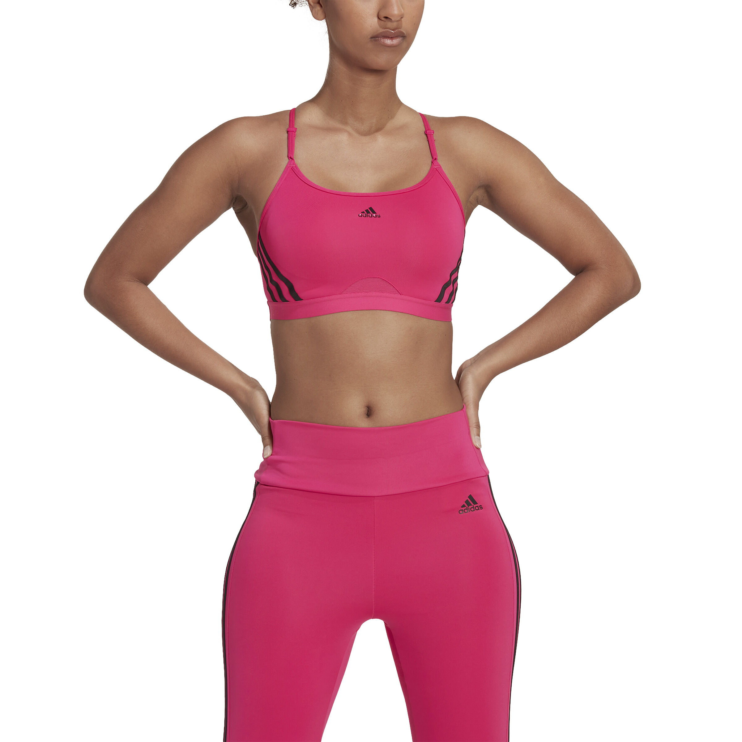 adidas Aeroreact Low Support 3 Stripes Sport BH Damen Pink online kaufen Tennis Point CH
