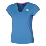 BIDI BADU Bekleidung BIDI BADU Spike V-Neck T-Shirt Damen-Blau