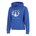 Quiet Please Hoody Quiet Please Crush Flower Logo Hoody Damen-blau, wei&szlig;