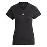 Essentials AEROREADY Train Minimal Branding V-Neck T-Shirt Damen-Schwarz