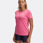 Under Armour Bekleidung Under Armour Tech Twist T-Shirt Damen-Pink,Weiß