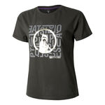 Quiet Please Bekleidung Quiet Please Glitter Word Salad T-Shirt Damen-Anthrazit