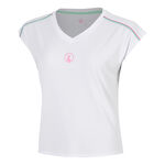 Quiet Please Tennisbekleidung Quiet Please Volley T-Shirt Damen - wei&szlig;, pink