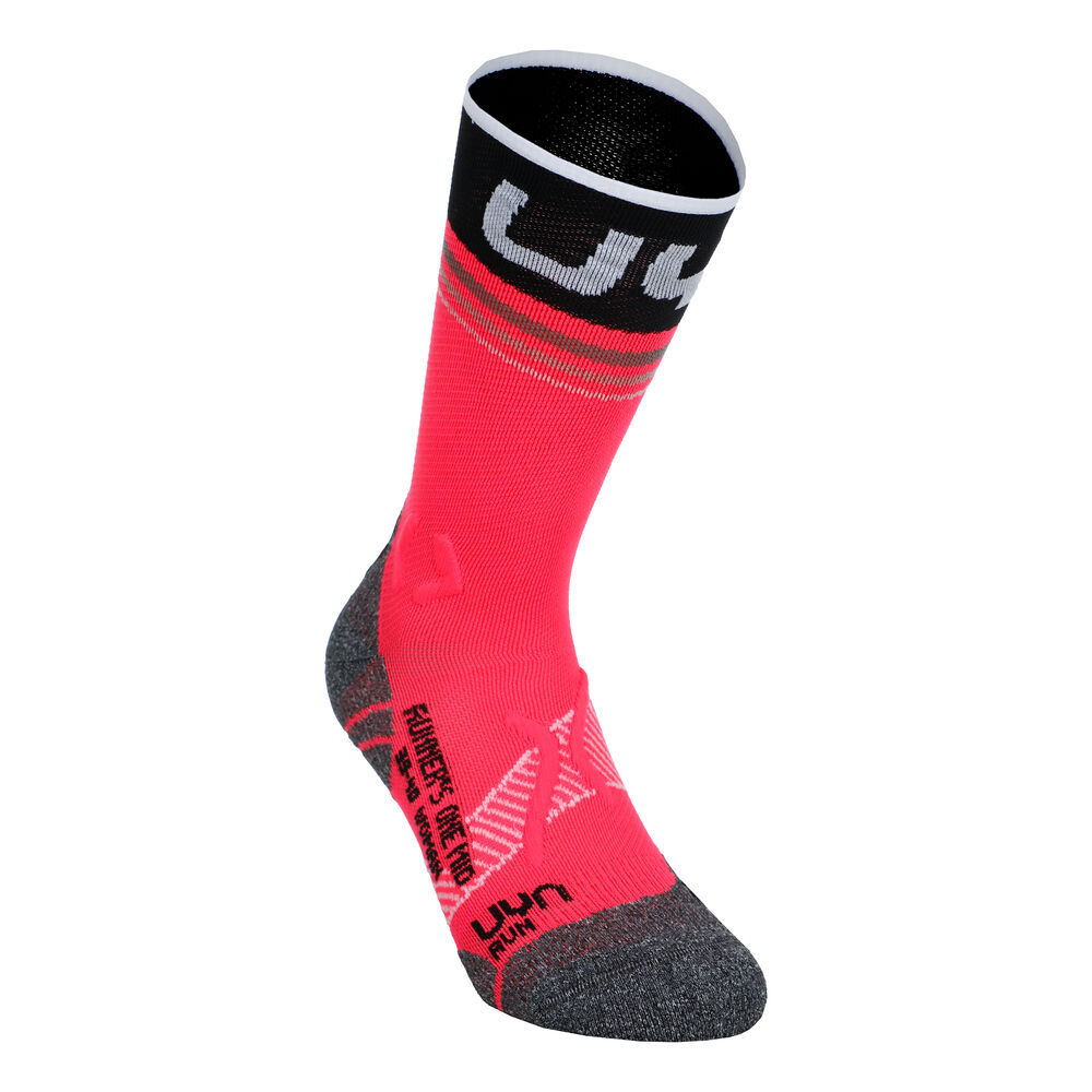 UYN Runner%27S One Mid Laufsocken Damen - Pink, Schwarz