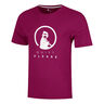 Trainings T-Shirt Herren-berry, wei&szlig;