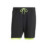 7in Club 2In1 Shorts Herren-Schwarz,Neongrün