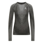 Odlo Bekleidung Odlo Blackcomb Eco Big Logo Top Crew Neck Unterhemd Damen-Schwarz