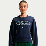 Nike Sweatshirt Nike Court Fleece Crew Sweatshirt Damen-dunkelblau, creme
