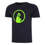 Quiet Please Bekleidung Quiet Please Wild Trainings T-Shirt Herren-Dunkelblau,Neongrün