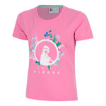 Quiet Please T-Shirt Quiet Please Joy Flower Logo T-Shirt Damen-pink, wei&szlig;