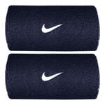 Nike Bekleidung Nike Swoosh Classic Doublewide Schwei&szlig;band Unisex - dunkelblau, wei&szlig;