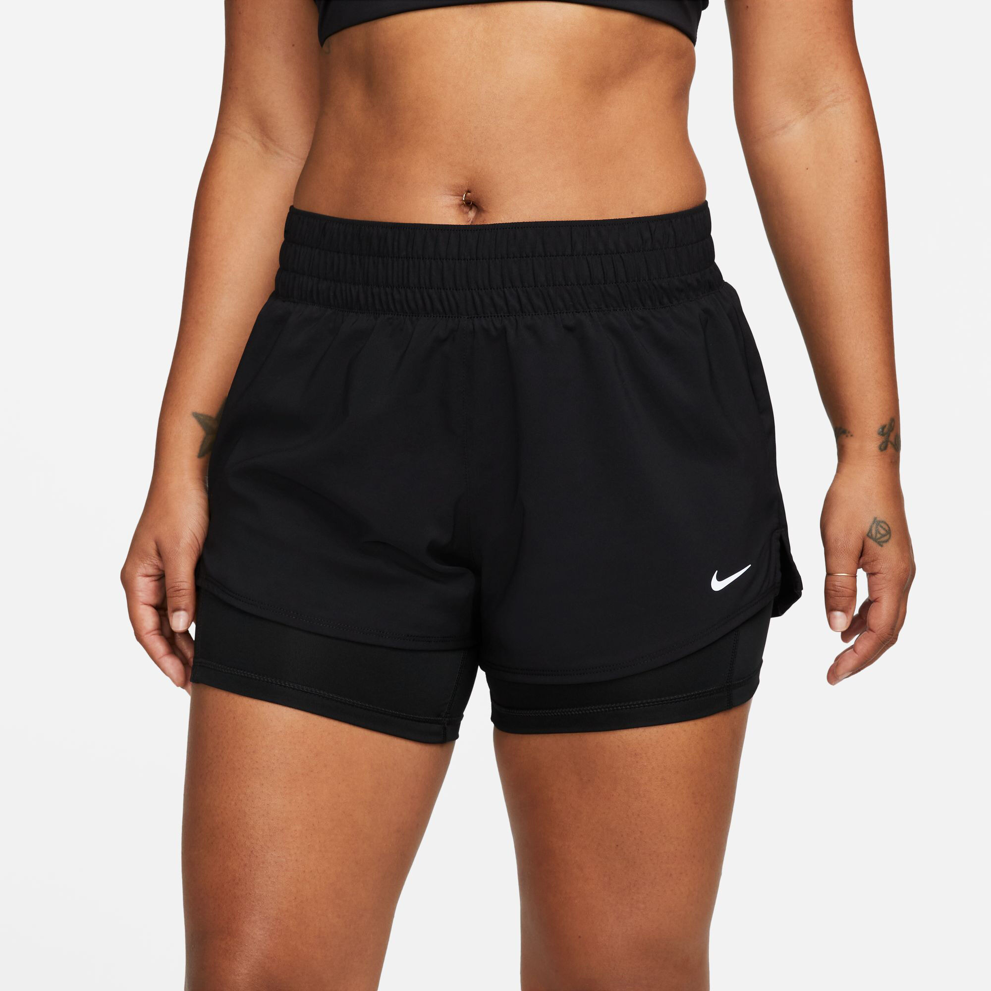 Nike Dri Fit One MR 2in1 Shorts Damen Schwarz online kaufen Tennis Point CH