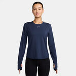 Nike Bekleidung Nike One Classic Dri-FIT Longsleeve Damen - dunkelblau, wei&szlig;