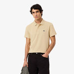 Lacoste Bekleidung Lacoste Ribbed Collar Polo Polo Herren - beige, wei&szlig;