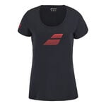Babolat Bekleidung Babolat Exercise Flag T-Shirt Damen-Schwarz,Rot