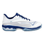 Mizuno Tennisschuhe Mizuno Wave Exceed Light 2 Sandplatzschuh Damen-Weiß,Blau