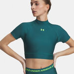 Under Armour T-Shirt Under Armour HeatGear Crop T-Shirt Damen-gr&uuml;n, gr&uuml;n