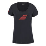 Babolat Bekleidung Babolat Exercise Flag T-Shirt Damen-Schwarz,Rot