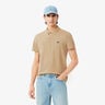 Ribbed Collar Polo Herren - beige