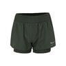 Dri-Fit One Mid Rise 2in1 3in Shorts Damen - gr&uuml;n, silber