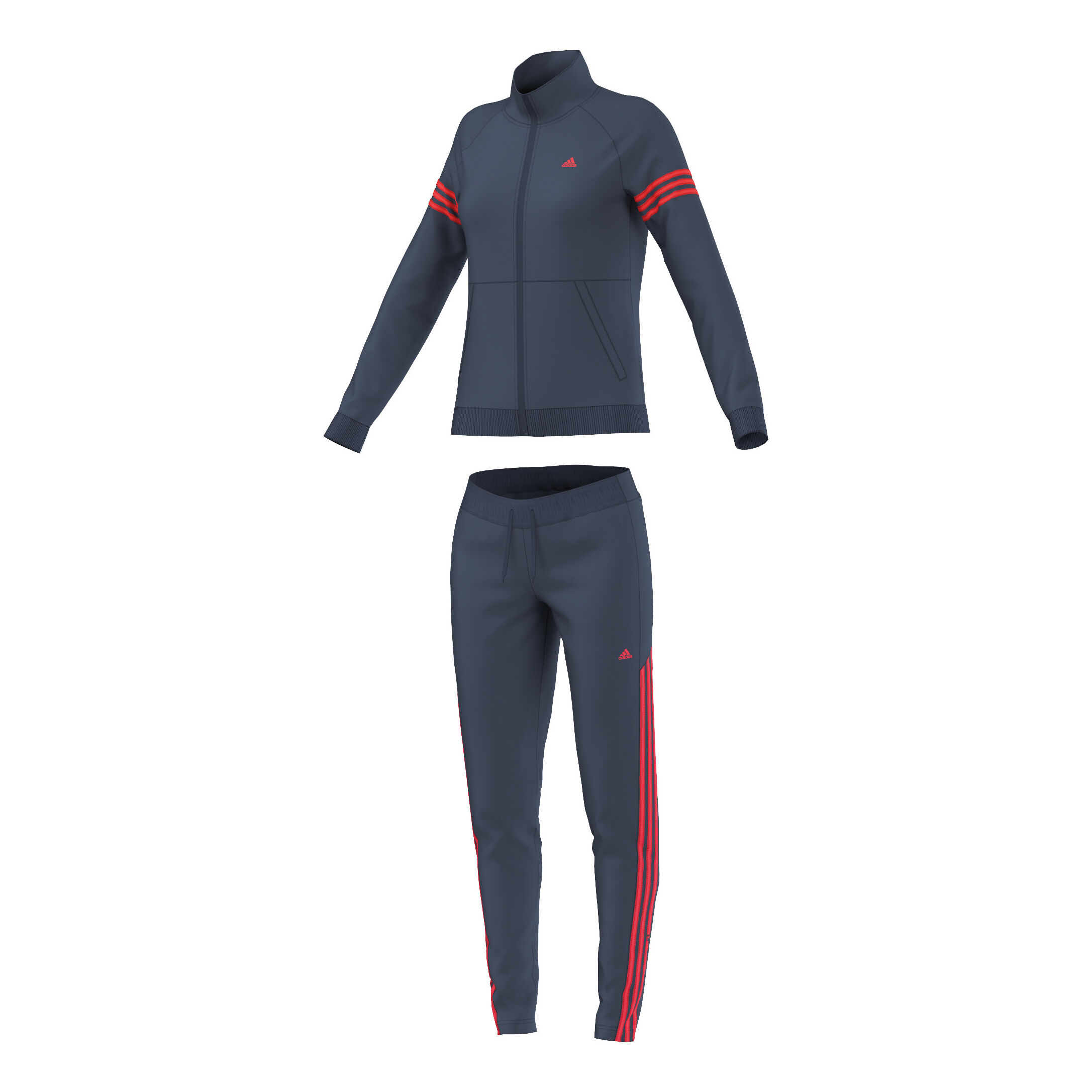 adidas Team Sport Tracksuit Trainingsanzug Damen Dunkelblau Neonrot online kaufen Tennis Point CH