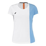 Babolat Bekleidung Babolat Play T-Shirt Damen-Weiß,Hellblau