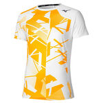 Mizuno Tennisbekleidung Mizuno Daybreakers Shadow Graphic T-Shirt Herren-Weiß,Zitronengelb