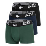 Lacoste Bekleidung Lacoste Cotton Stretch Trunk Boxer Short 3er Pack Herren-Dunkelgrün