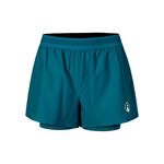 Quiet Please Tennisbekleidung Quiet Please Create Rematch 2in1 Shorts Damen-Petrol,Wei&szlig;