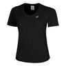 Road V-Neck Laufshirt Damen-Schwarz