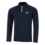 Quiet Please Bekleidung Quiet Please Wild Big Serve 1/4 Zip Longsleeve Herren-Dunkelblau,Neongrün