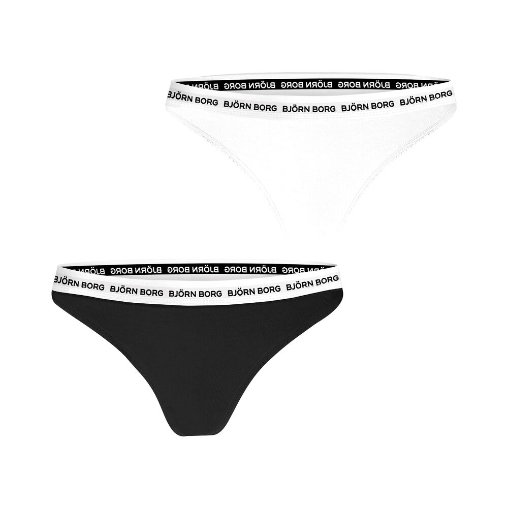 Björn Borg Core Logo String 2Er Pack Damen - Schwarz, Weiß