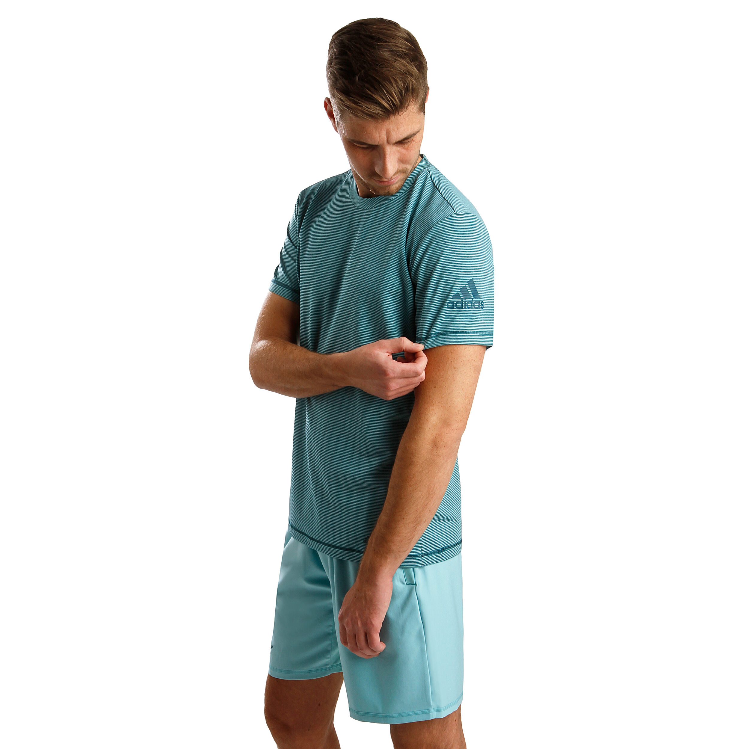 adidas Parley Striped T Shirt Herren Mint, Petrol adidas Parley Striped T Shirt Herren Mint, Petrol
