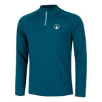Quiet Please Bekleidung Quiet Please Create Big Serve 1/4 Zip Longsleeve Herren-Petrol,Weiß