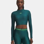 Under Armour Longsleeve Under Armour HeatGear Crop Mock Longsleeve Damen-gr&uuml;n, gr&uuml;n